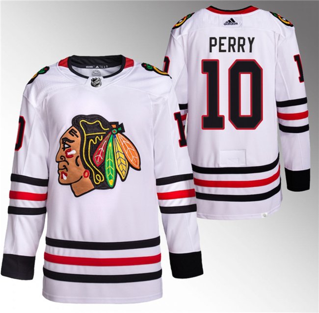 Chicago Blackhawks #10 Corey Perry White Stitched Hockey Jersey